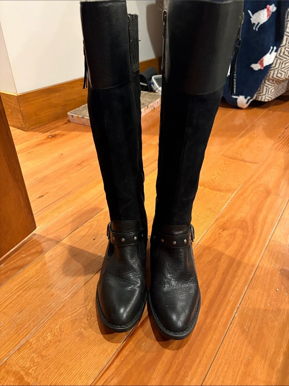 Born Black Over-the-Knee Riding Boots with Side Zip